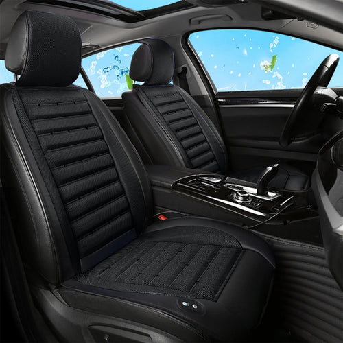 Summer Cool Car Seat Cushion Cover with Adjustable Powerful Fan，Breathable 3D Honeycomb Mesh Cloth Seat Cushion Cover for Car,Pain Relief Cushion for Car,Car Accessories